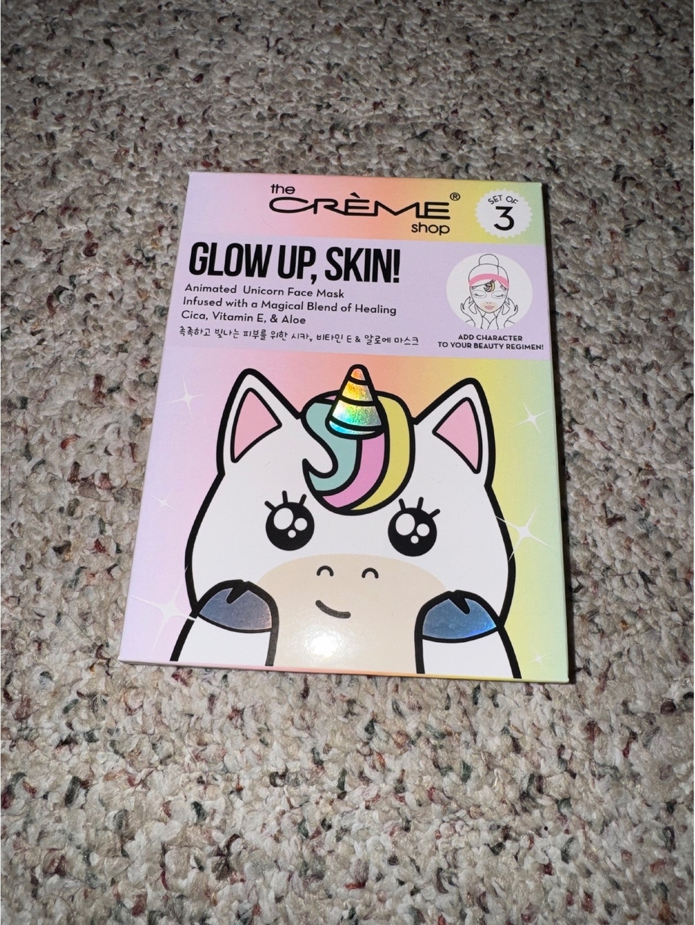 The Crème Shop Glow Up, Skin! Animated Unicorn Face Mask